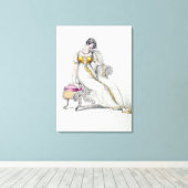 Abend- oder Hochzeitskleid, Modeplatte aus Leinwanddruck (Insitu (Holzboden))