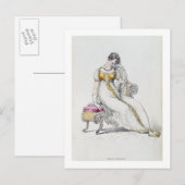 Abend- oder Hochzeitskleid, Modeplatte aus Postkarte (Vorne/Hinten)