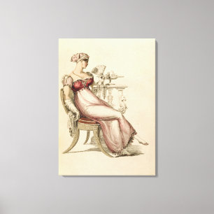 Abend- oder Kugelkleid, Modeplatte von Ack Leinwanddruck