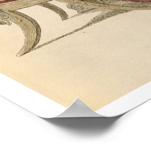 Abend- oder Kugelkleid, Modeplatte von Ack Poster (Ecke)