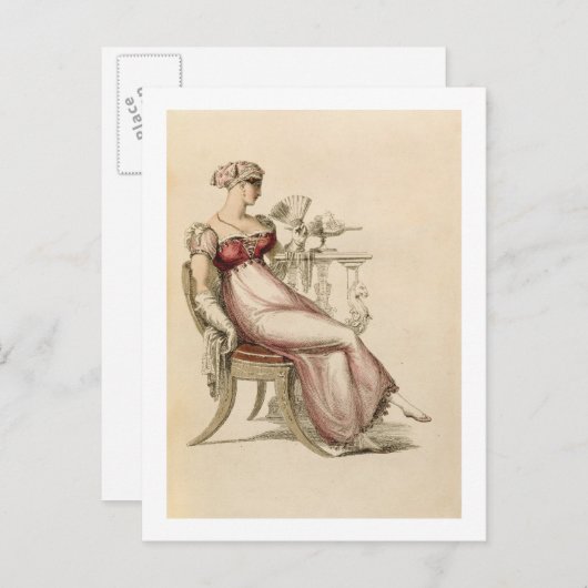 Abend- oder Kugelkleid, Modeplatte von Ack Postkarte (Vorne/Hinten)