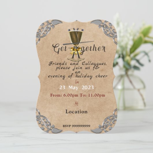 Abend Party Einladung (Stehend Vorderseite)