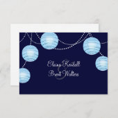 Abend Party Lanterns UAWG in Blau RSVP Karte (Vorne/Hinten)