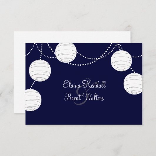 Abend Party Lanterns UAWG (Marine) RSVP Karte (Vorne/Hinten)