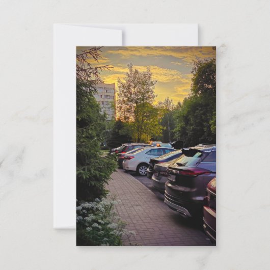 Abend Path Flat Card by Sotnichenko - Anpassen Dankeskarte (Vorderseite)