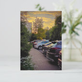 Abend Path Flat Card by Sotnichenko - Anpassen Dankeskarte (Stehend Vorderseite)