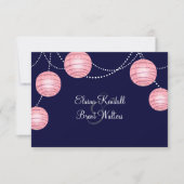 Abend Pink Party Lanterns UAWG RSVP Karte (Vorderseite)