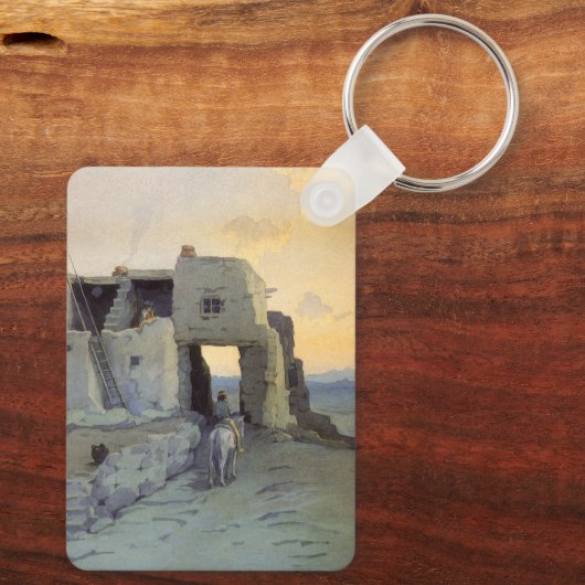 Abend, Pueblo von Walpi von Marion Kavagh Wachtel Schlüsselanhänger (Rückseite)