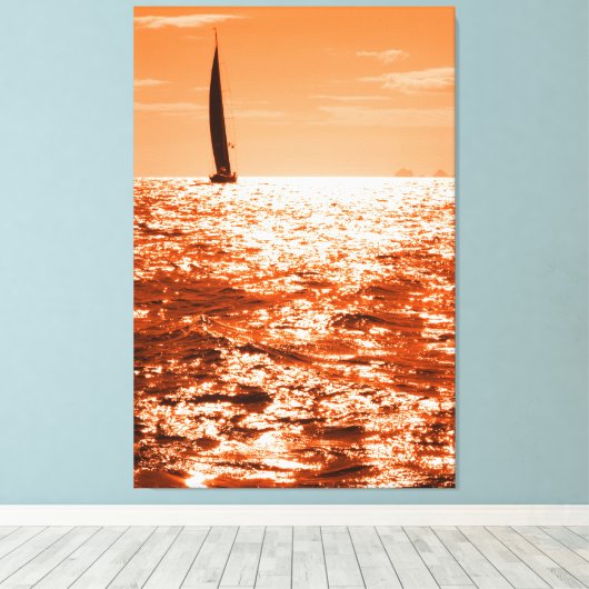ABEND SAIL 32x48 Leinwanddruck (Insitu (Holzboden))