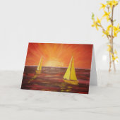 Abend Sail - Grußkarte Karte (Gelbe Blume)
