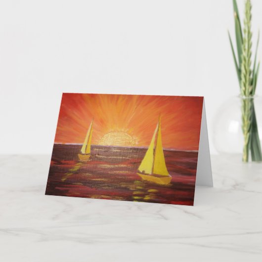 Abend Sail - Grußkarte Karte (Vorderseite)