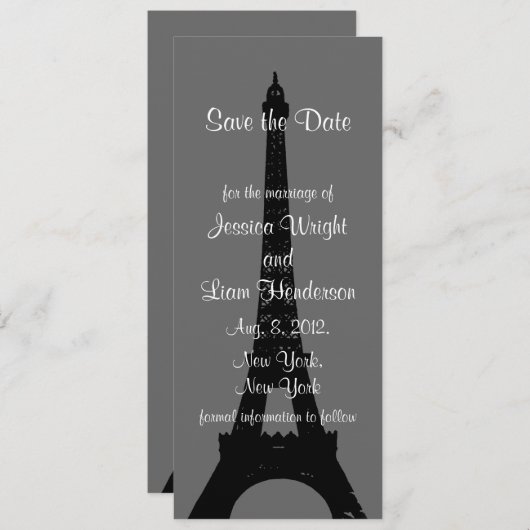 Abend Save the Date in Paris (Vorne/Hinten)