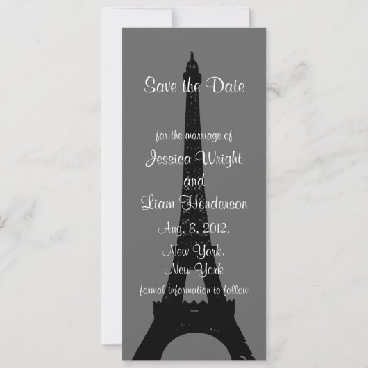 Abend Save the Date in Paris (Vorderseite)