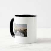 Abend Scene auf dem Wishkah River Tasse (Vorderseite Links)