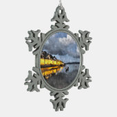 ABEND SCHNEEFLOCKEN Zinn-Ornament (Links)