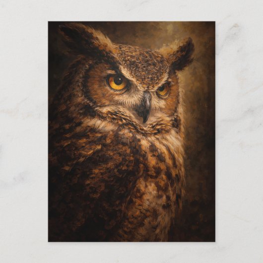 Abend-Sentinel | Eulen-Kunst | Postkarte (Vorderseite)