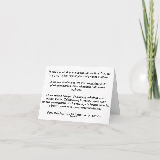 Abend Serenade Karte (Rückseite)