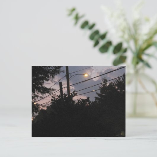 Abend-Silhouetten Postkarte (Stehend Vorderseite)