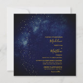 Abend Sky Astral Gold Stars Hochzeit auf dem Blue  Einladung (Vorderseite)