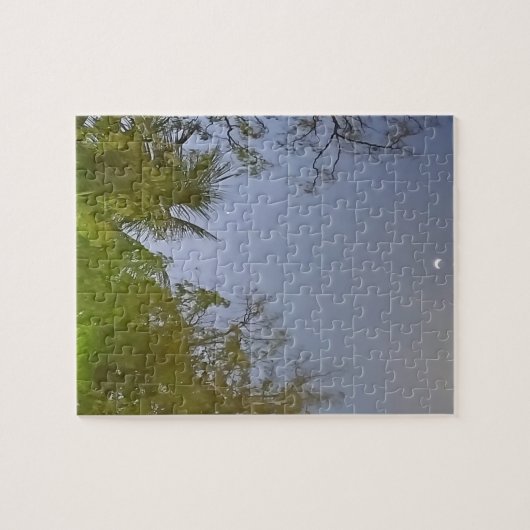 Abend Sky Crescent Moon Foto Puzzle (Horizontal)