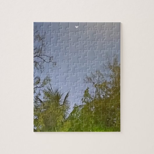 Abend Sky Crescent Moon Foto Puzzle (Vertikal)