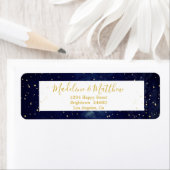 Abend Sky Gold Stars Blue Wedding Monogram (Insitu)