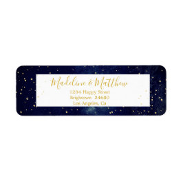 Abend Sky Gold Stars Blue Wedding Monogram