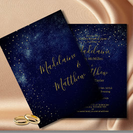 Abend Sky Gold Stars Hochzeit Probe Einladung