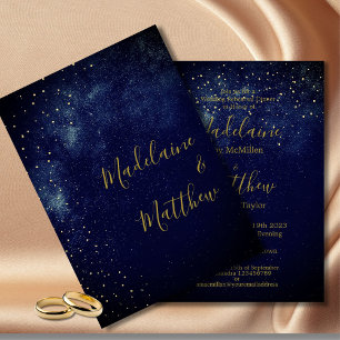 Abend Sky Gold Stars Hochzeit Probe Einladung