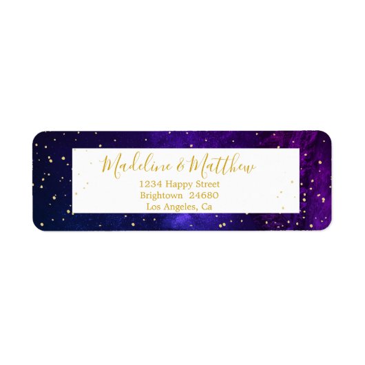 Abend Sky Gold Stars Wedding Monogram (Vorne)