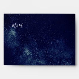 Abend Sky Moon Stars Blue Wedding Monogram