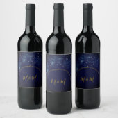 Abend Sky Stars Blue Personal Wedding Wine Label Weinetikett (Flaschen)