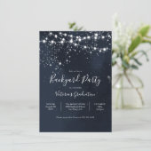 Abend Sky String Lichter Backyard Party Invita Einladung (Stehend Vorderseite)