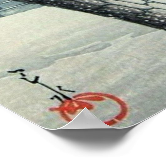 Abend Snow at Edo River Hasui Kawase Circa 1925 Poster (Ecke)