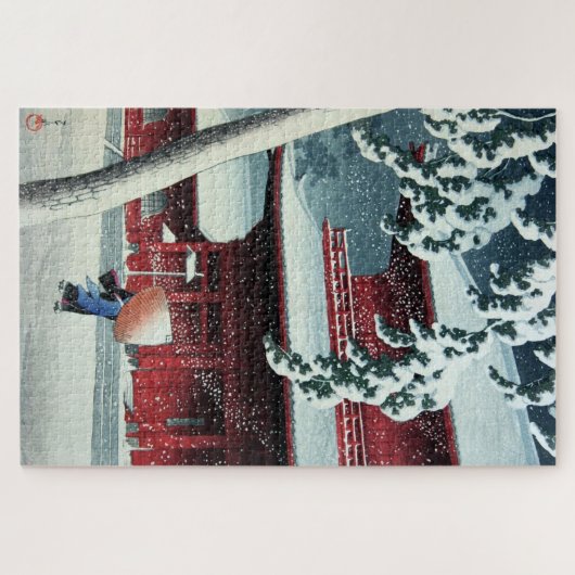 Abend Snow at Edo River Hasui Kawase Circa 1925 Puzzle (Horizontal)