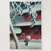 Abend Snow at Edo River Hasui Kawase Circa 1925 Puzzle (Vertikal)