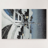 Abend Snow at Terajima Village Hasui Kawase Puzzle (Horizontal)