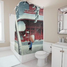 Abend Snow bei Edo River Hasui Kawase Duschvorhang