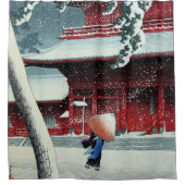 Abend Snow bei Edo River Hasui Kawase Duschvorhang (Vorderseite)