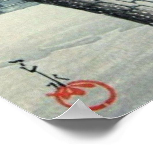 Abend Snow bei Edo River Hasui Kawase Poster (Ecke)