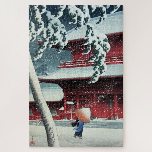 Abend Snow bei Edo River Hasui Kawase Puzzle (Vertikal)