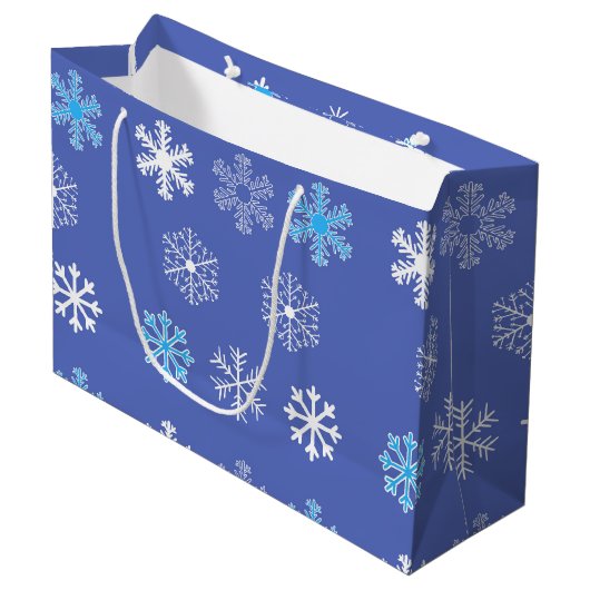 Abend Snowflake Große Geschenktasche Geschenktüte (Vorderseite Schrägansicht)