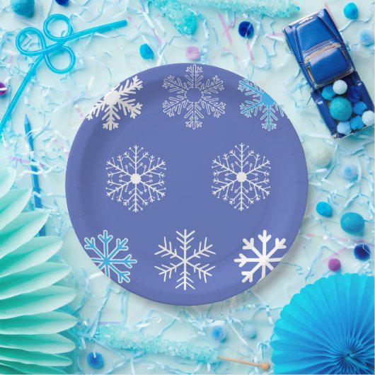 Abend Snowflakes Pappteller (Party)