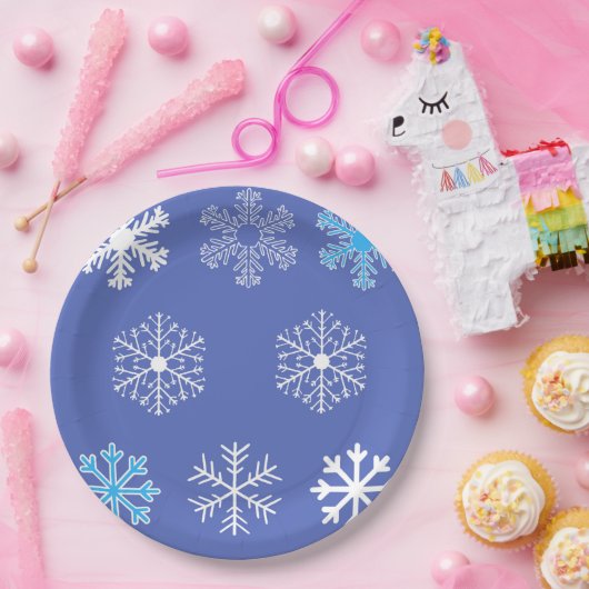 Abend Snowflakes Pappteller (Party)