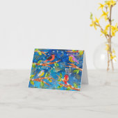 Abend Song Birds Karte (Gelbe Blume)