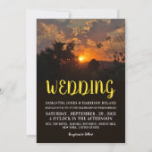 Abend Sonnenuntergang, rustikale Hochzeit Einladung (Vorderseite)
