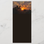 Abend Sonnenuntergang, rustikale Hochzeit Menükarte (Rückseite)