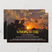 Abend Sonnenuntergang, rustikale Hochzeitsszene Begleitkarte (Vorne/Hinten)