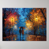 Abend Spaziergang im Herbst Poster (Vorne)