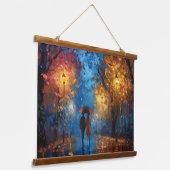 Abend Spaziergang im Herbst Wandteppich Mit Holzrahmen (Gewinkelt)